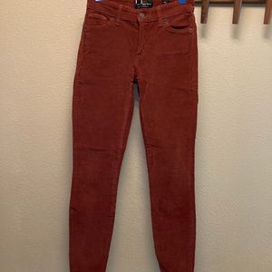 Lucky Brand Rust Skinny Corduroys 24